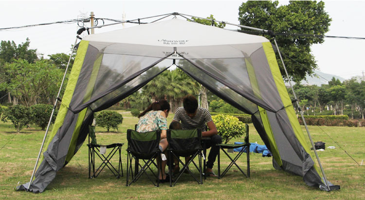 Cheap Goat Tents Automatic Ultralarge 300*300*210cm 5 8 Person Use Camping Tent Sun Shelter Beach Picnic Large Gazebo Single Layer Without Cover   